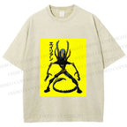 Unisex Alien Printed Washed Tee