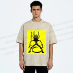 Unisex Alien Printed Washed Tee