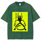Unisex Alien Printed Washed Tee