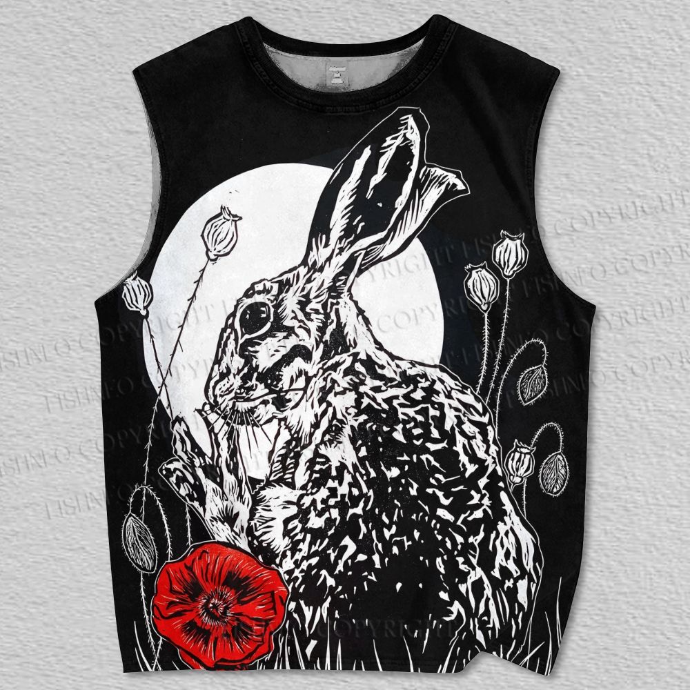 Unisex Poppy Rabbit Printed Tank Top