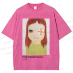Unisex Yoshitomo Nara Girl Printed Washed Tee