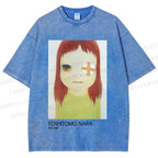Unisex Yoshitomo Nara Girl Printed Washed Tee