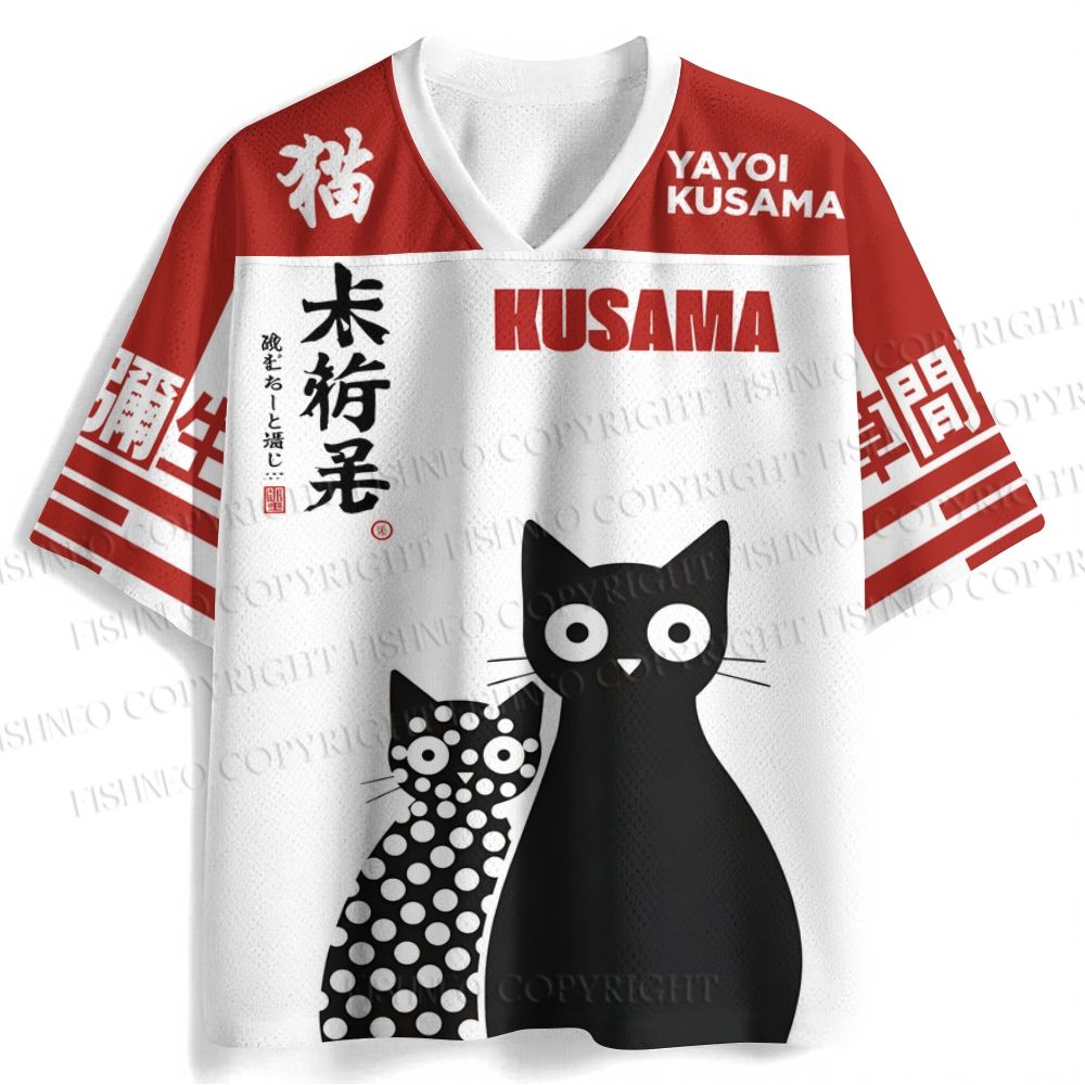 Yayoi Kusama Polka Dot Cat Printed Jersey Shirts