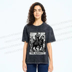 Unisex The Audacity Knight Cat Printed Washed Tee