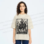 Unisex The Audacity Knight Cat Printed Washed Tee