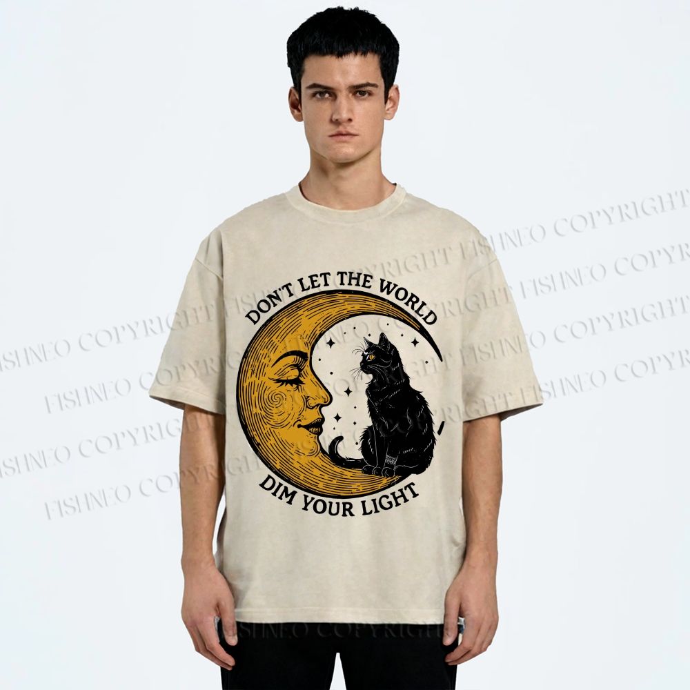 Unisex Don't Let The World Dim Your Light Printed Washed Tee