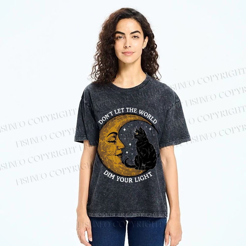 Unisex Don't Let The World Dim Your Light Printed Washed Tee