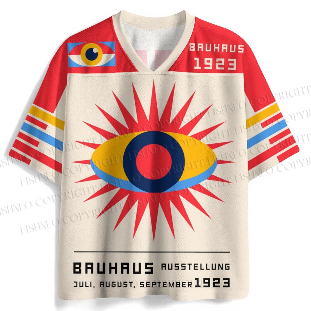Bauhaus Colored Geometric Eyes Printed Jersey Shirts