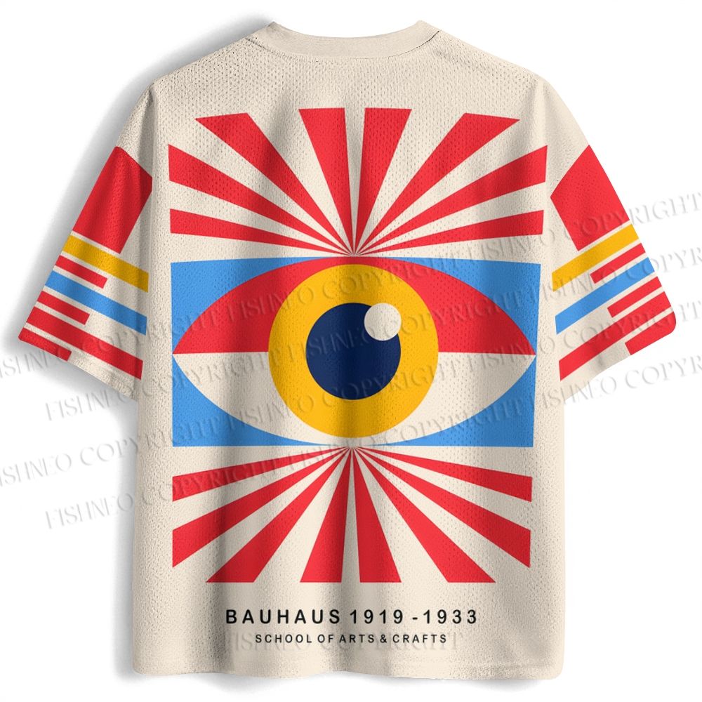 Bauhaus Colored Geometric Eyes Printed Jersey Shirts