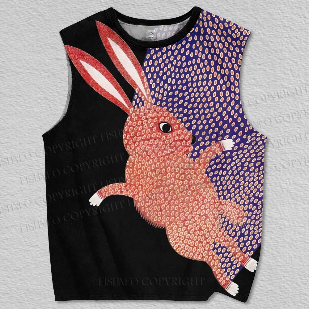 Unisex Kazumasa Nagai Rabbit Printed Tank Top