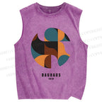 Unisex Bauhaus Geometry Printed Washed Tank Top