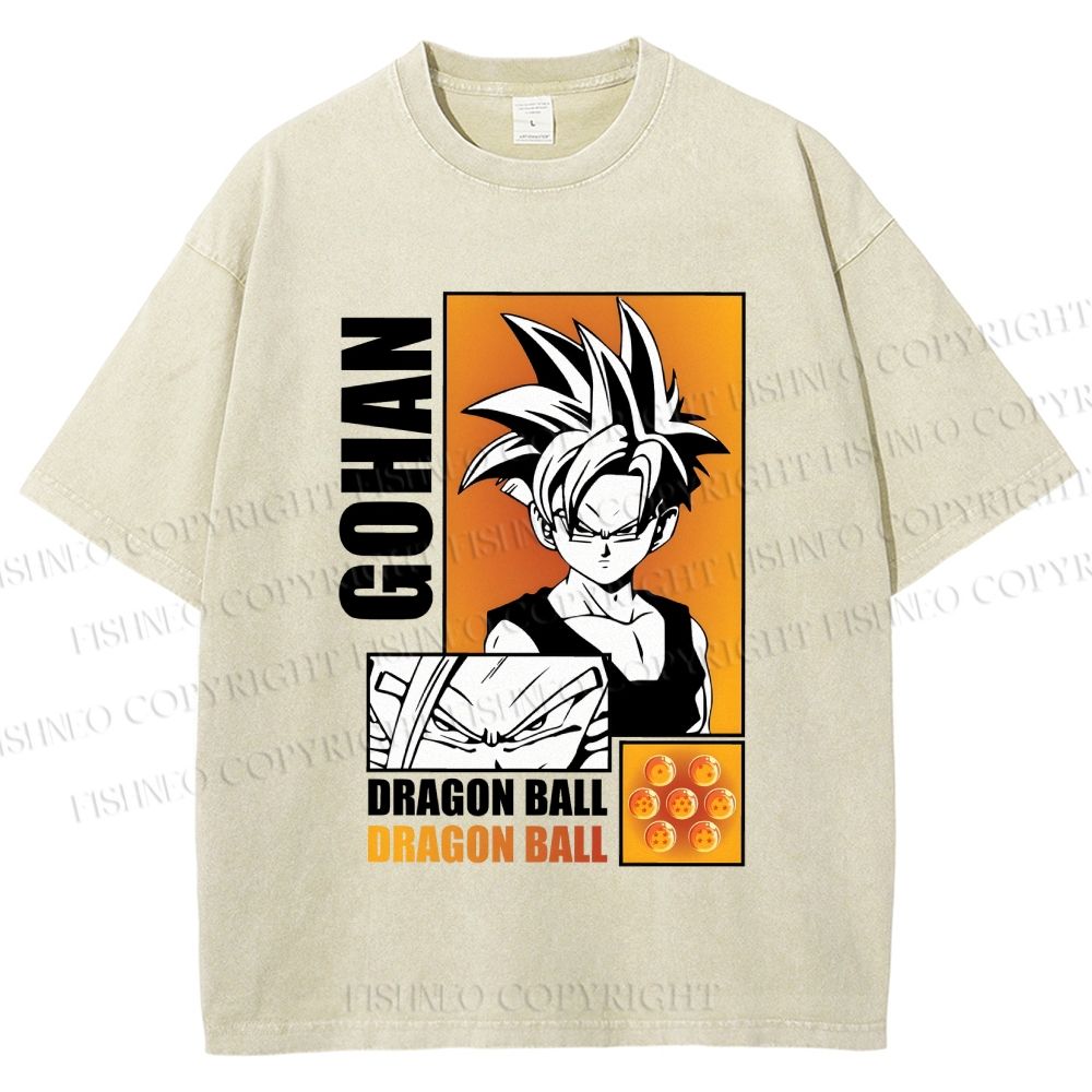 Unisex Dragon Ball Gohan Printed Washed Tee