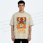 Unisex Tiger Printed Washed Tee