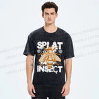 Unisex Splat Insect Bee Graphic Printed Washed Tee