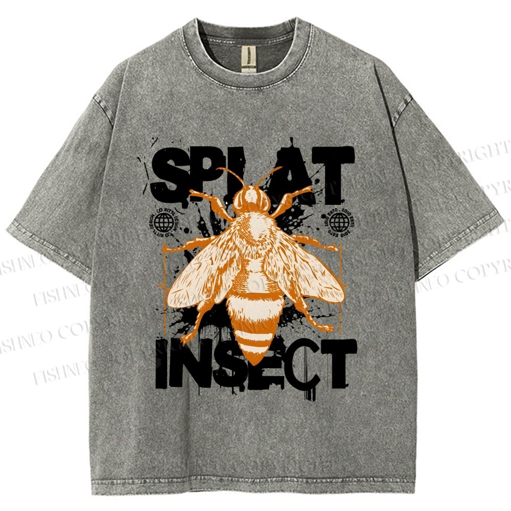 Unisex Splat Insect Bee Graphic Printed Washed Tee