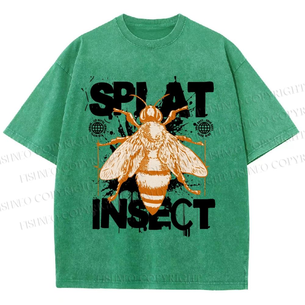Unisex Splat Insect Bee Graphic Printed Washed Tee