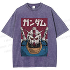 Unisex Mobile Suit Gundam Printed Washed Tee