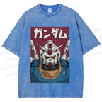 Unisex Mobile Suit Gundam Printed Washed Tee