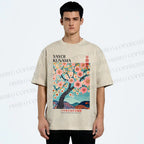 Unisex Yayoi Kusama Cherry Blossom Tree Printed Washed Tee