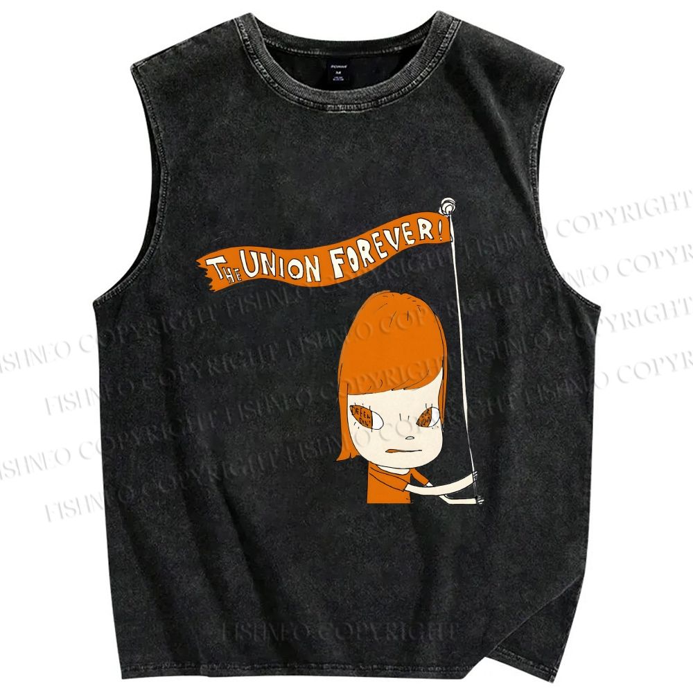 Unisex Yoshitomo Nara The Union Forever Printed Washed Tank Top