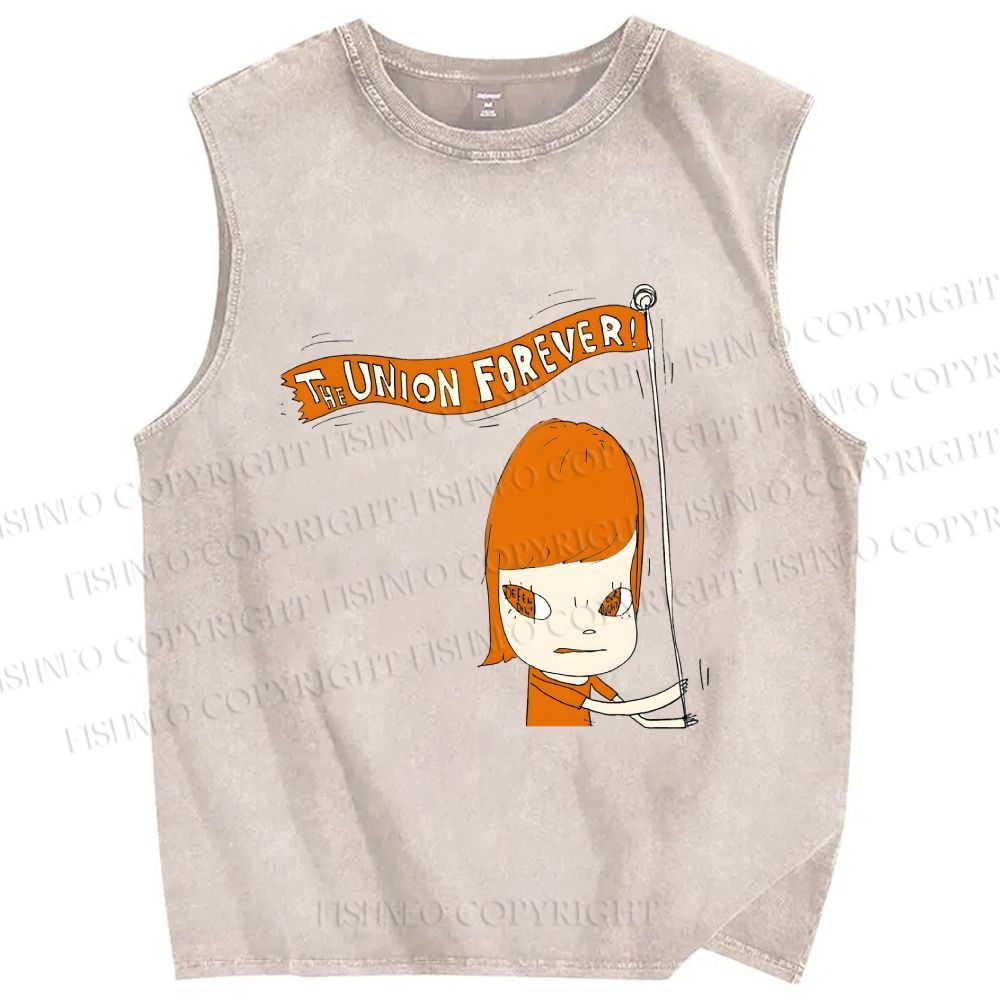 Unisex Yoshitomo Nara The Union Forever Printed Washed Tank Top