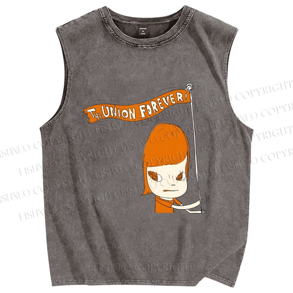 Unisex Yoshitomo Nara The Union Forever Printed Washed Tank Top