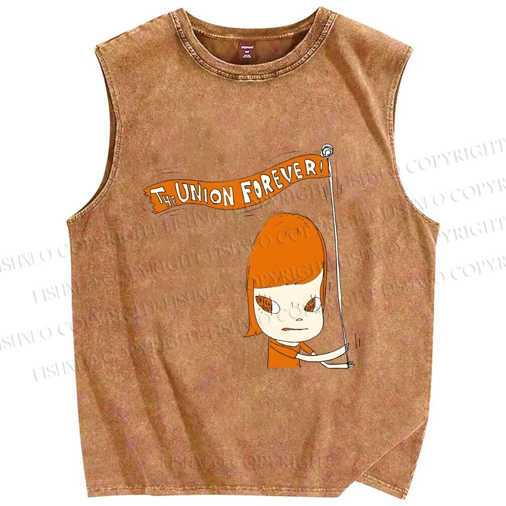 Unisex Yoshitomo Nara The Union Forever Printed Washed Tank Top