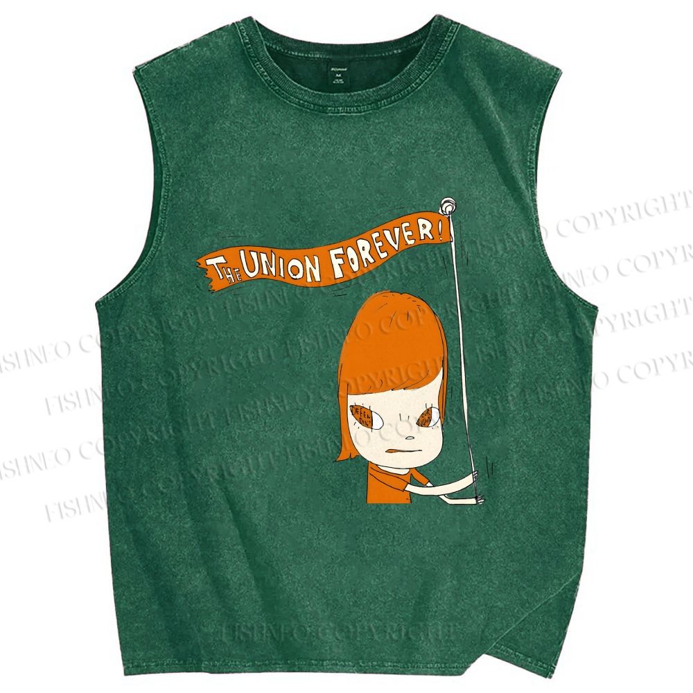 Unisex Yoshitomo Nara The Union Forever Printed Washed Tank Top
