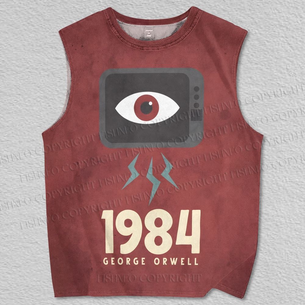 Unisex George Orwell Nineteen Eighty-Four Eyes Printed Tank Top