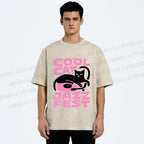 Unisex Cool Cat Jazz Fest Printed Washed Tee