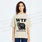 Unisex Where is the Food Cat Printed Washed Tee