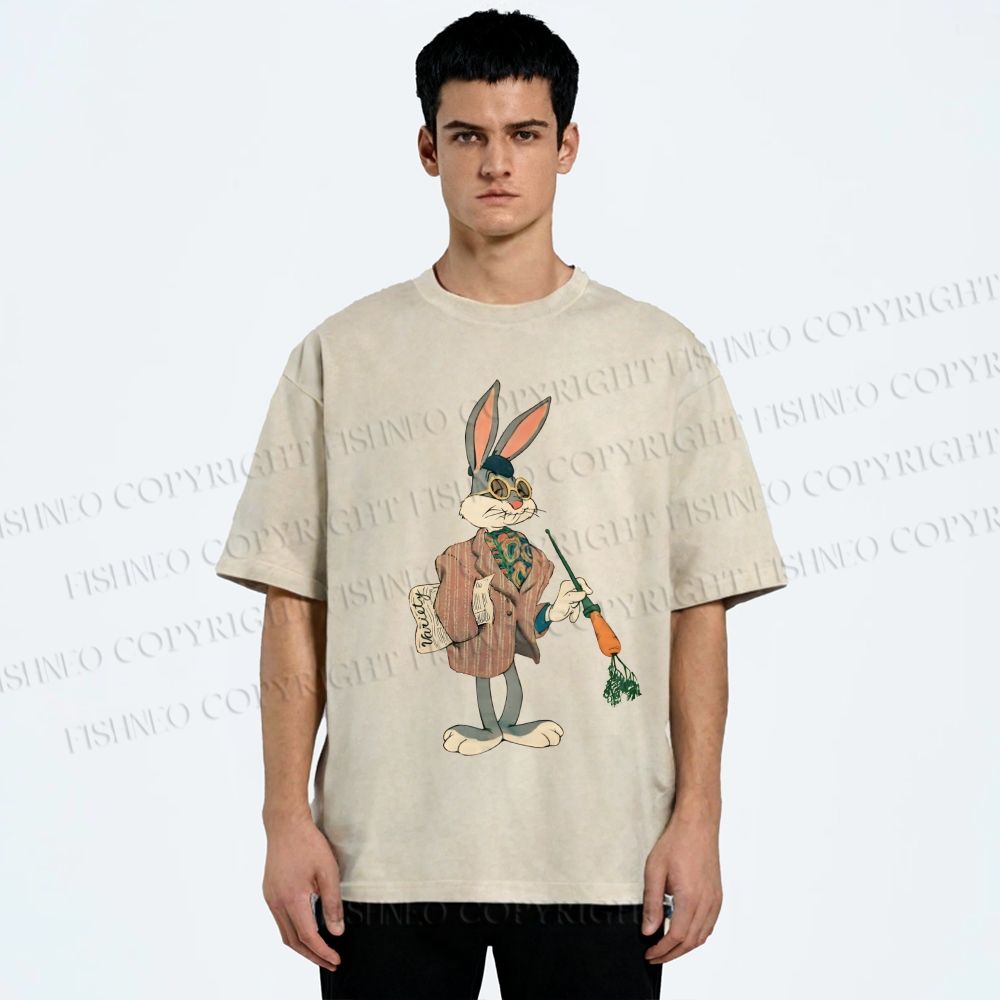 Unisex Bugs Bunny Rabbit Printed Washed Tee