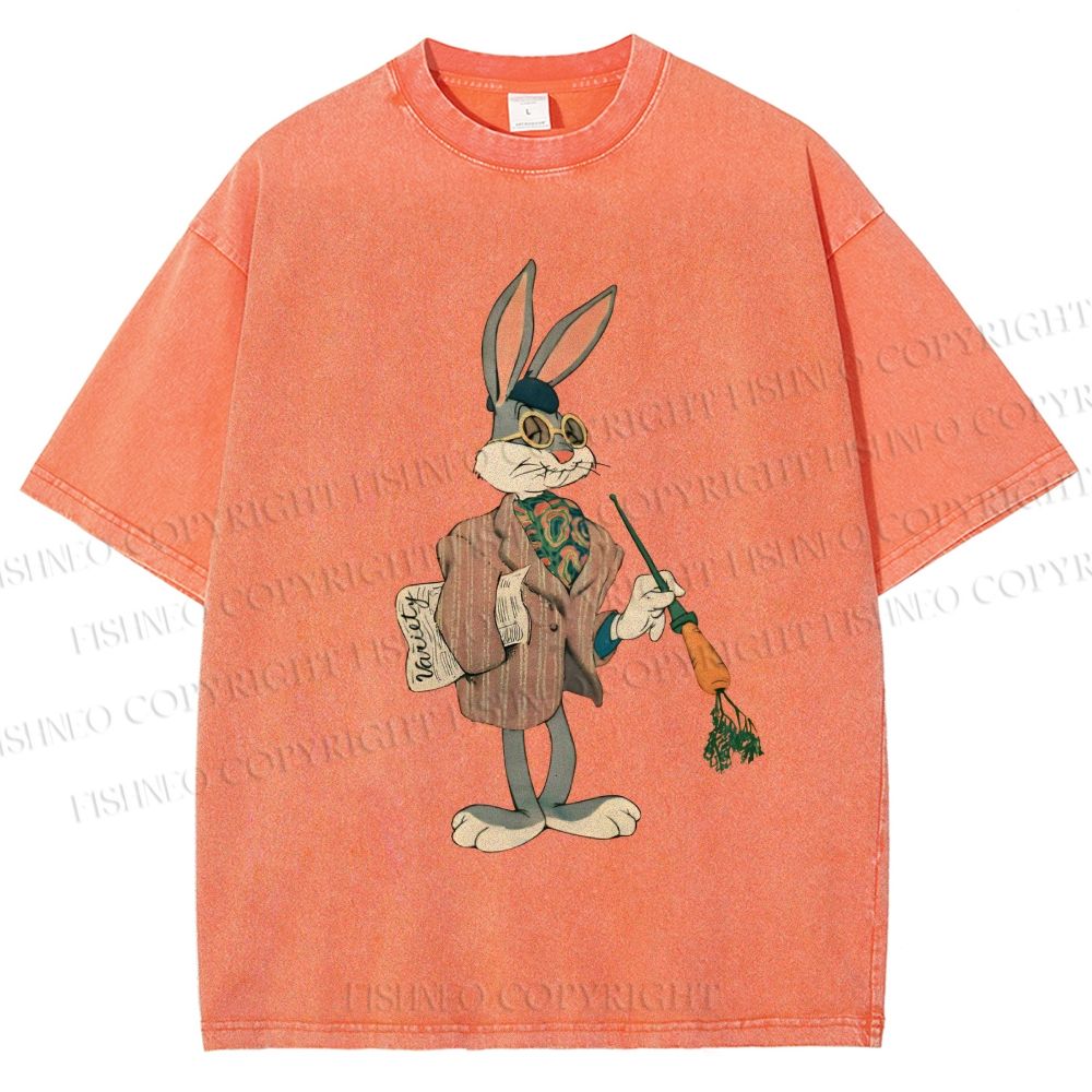 Unisex Bugs Bunny Rabbit Printed Washed Tee