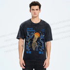 Unisex Yayoi Kusama Jellyfish Printed Washed Tee