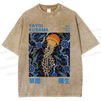 Unisex Yayoi Kusama Jellyfish Printed Washed Tee