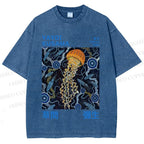 Unisex Yayoi Kusama Jellyfish Printed Washed Tee
