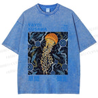 Unisex Yayoi Kusama Jellyfish Printed Washed Tee