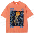 Unisex Yayoi Kusama Jellyfish Printed Washed Tee