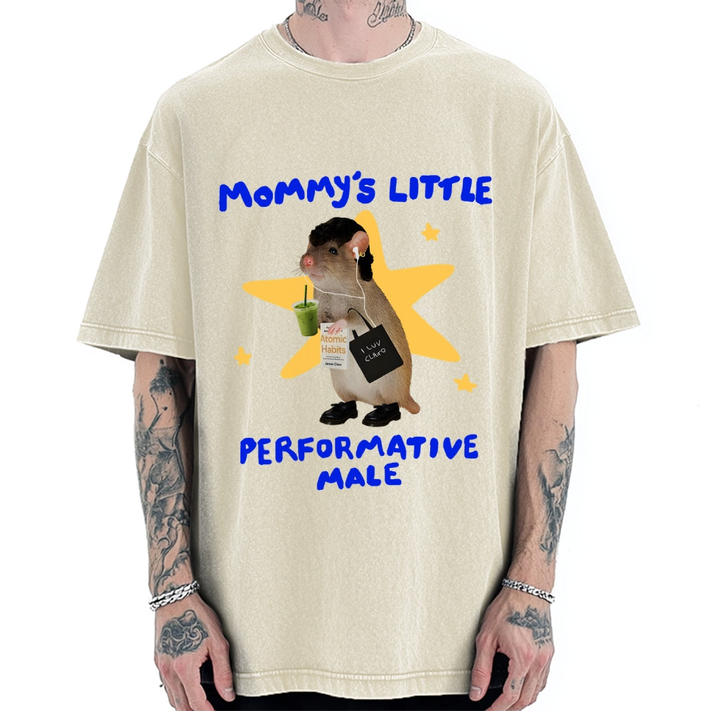 Unisex Mommy's Little Performative Male Printed Washed Tee