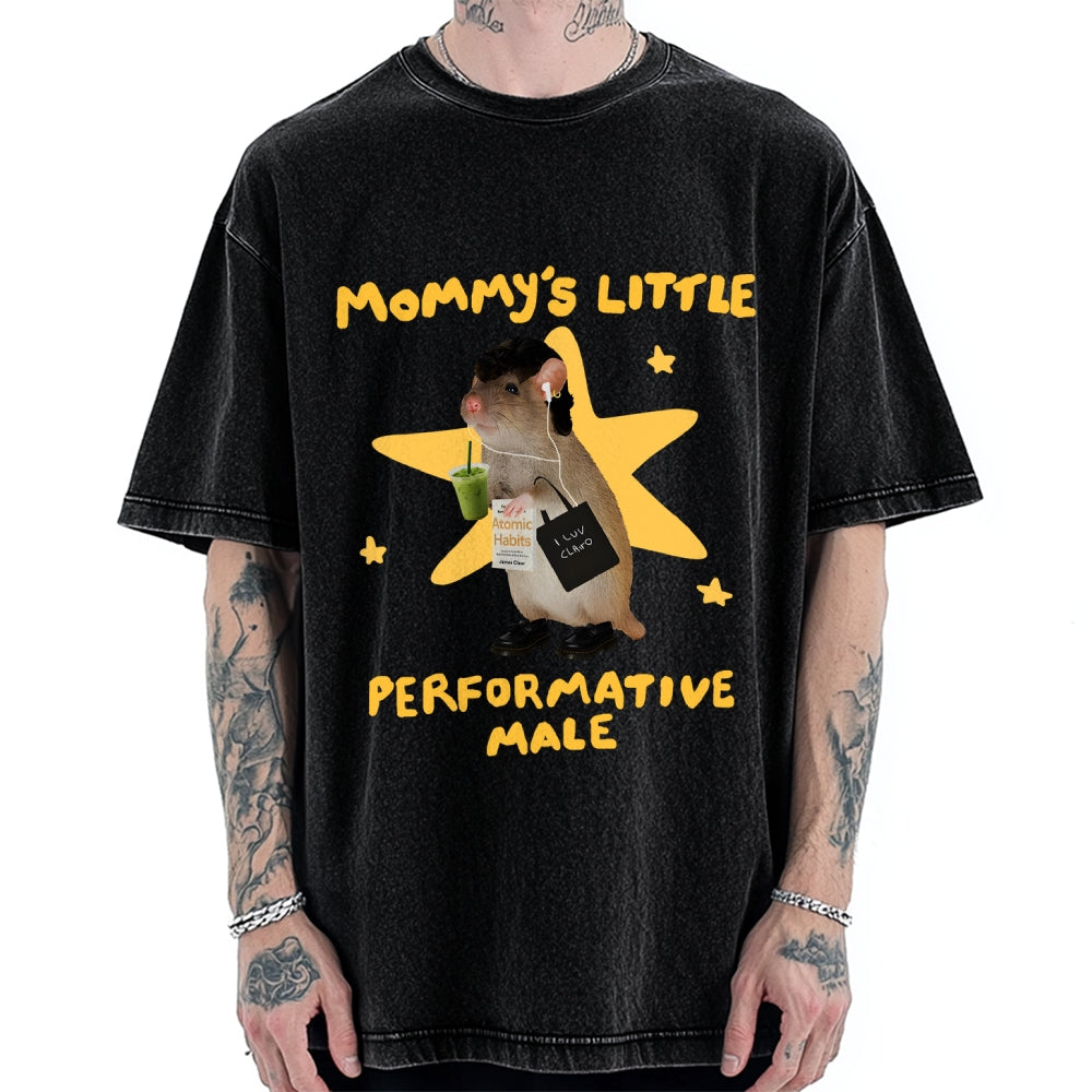 Unisex Mommy's Little Performative Male Printed Washed Tee