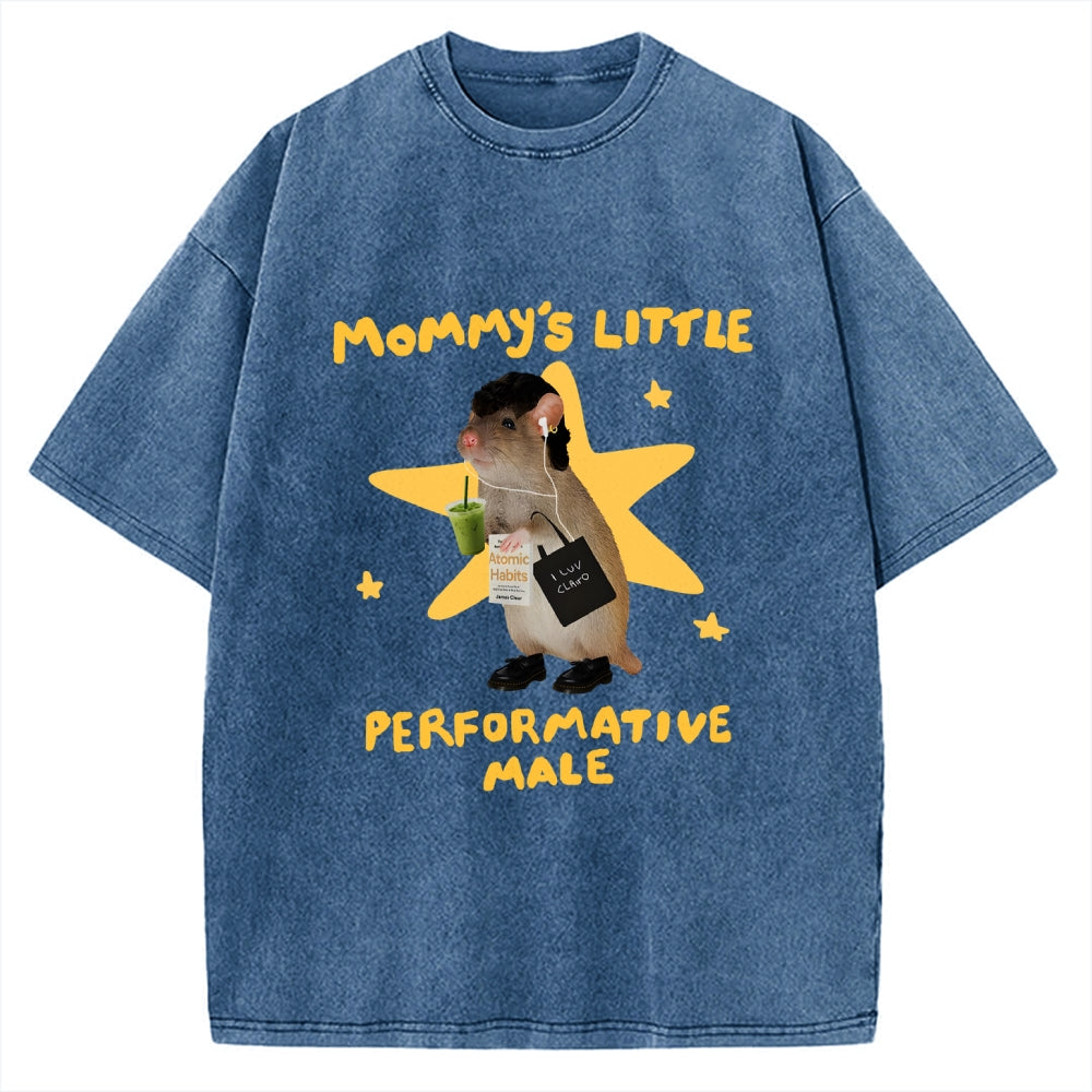 Unisex Mommy's Little Performative Male Printed Washed Tee