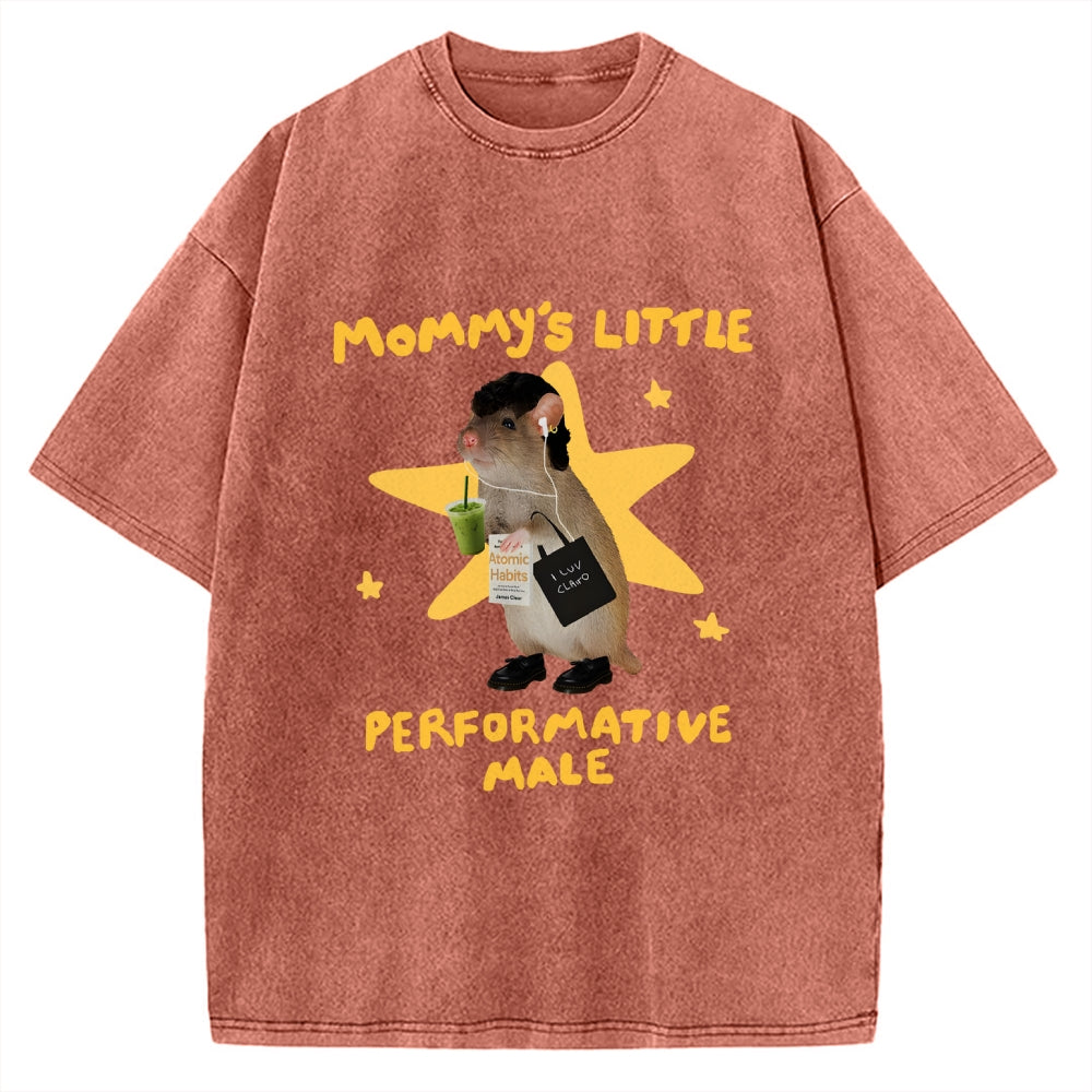 Unisex Mommy's Little Performative Male Printed Washed Tee