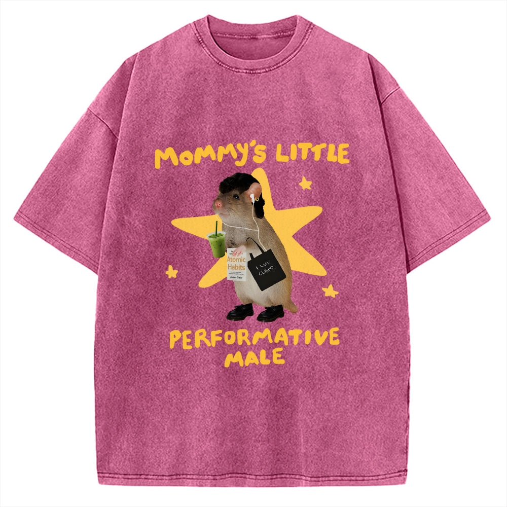 Unisex Mommy's Little Performative Male Printed Washed Tee