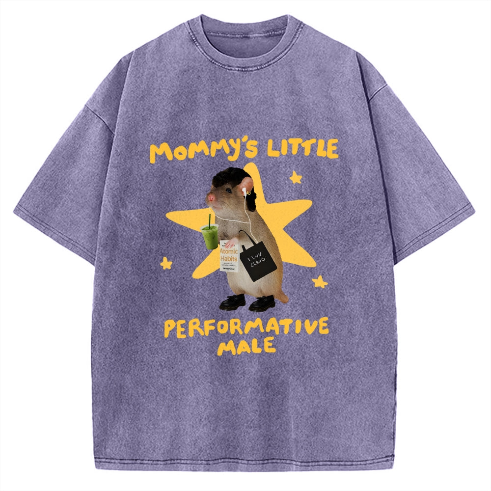 Unisex Mommy's Little Performative Male Printed Washed Tee