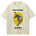 Unisex Yayoi Kusama Leopard Printed Washed Tee