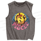 Unisex Koi Fish Pisces Printed Washed Tank Top