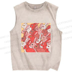 Unisex Rabbits in Warm Rabbit Printed Washed Tank Top