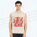 Unisex Rabbits in Warm Rabbit Printed Washed Tank Top