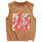 Unisex Rabbits in Warm Rabbit Printed Washed Tank Top