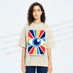 Unisex Bauhaus Geometric Eye Printed Washed Tee